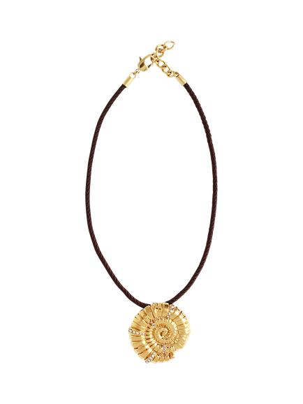 By Alona Odessa Pendant Necklace, Brown/Gold, Gold/Brown