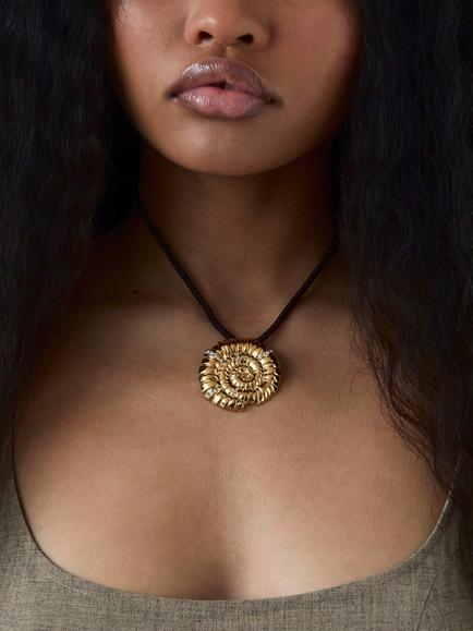 By Alona Odessa Pendant Necklace, Brown/Gold - view 2, Gold/Brown