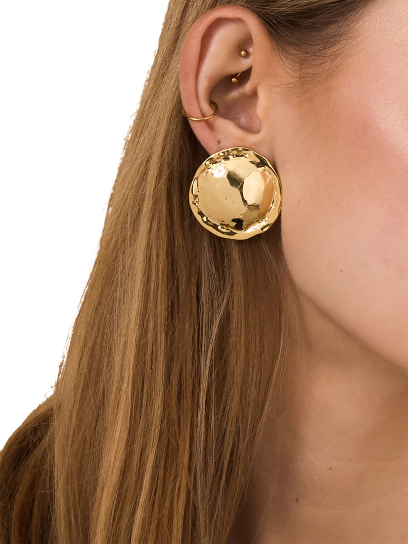 Product image 2 of 3, which shows By Alona Dune Clip Earrings, Gold