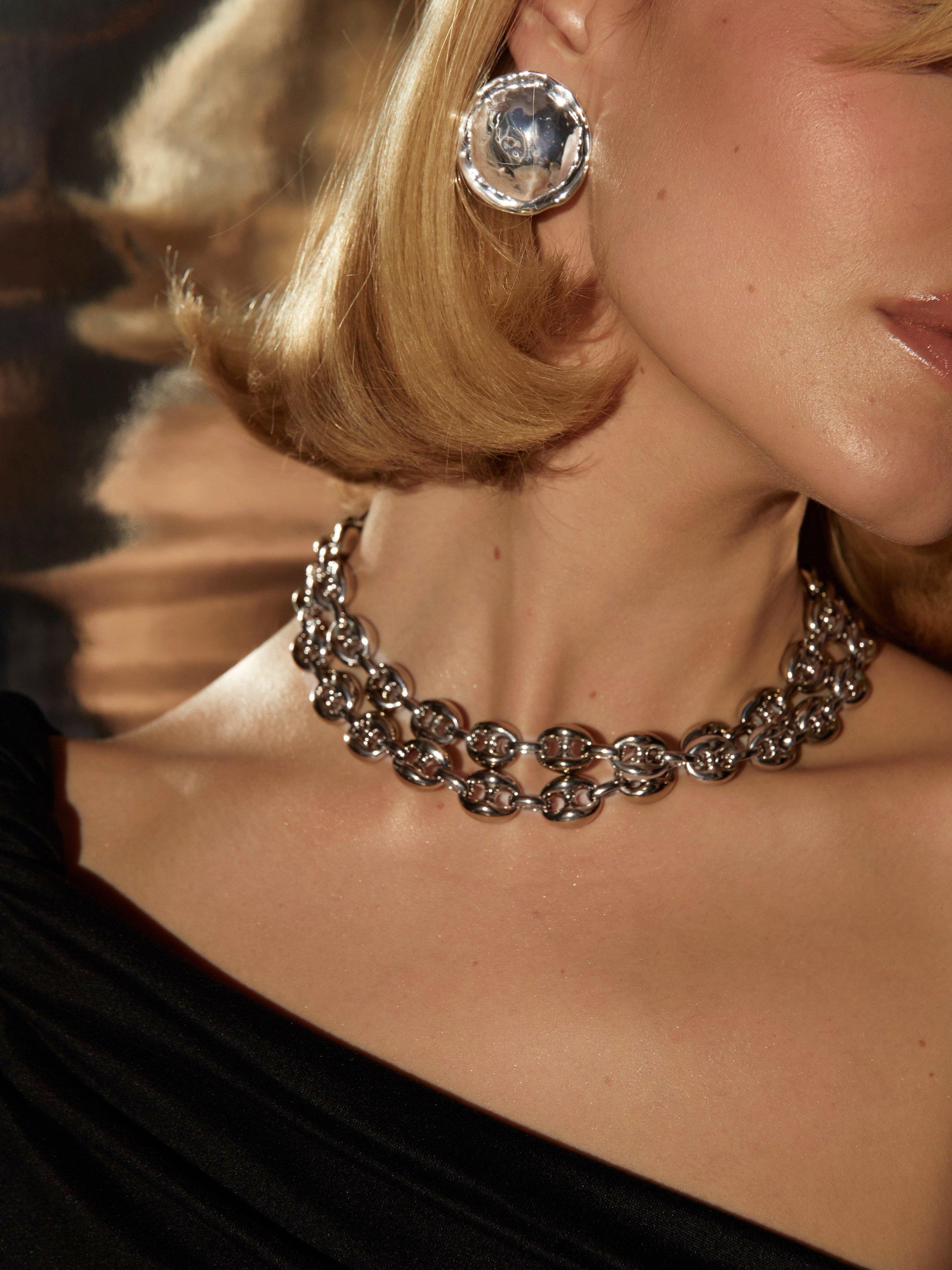 Product image 2 of 4, which shows By Alona Dune Clip Earrings, Silver