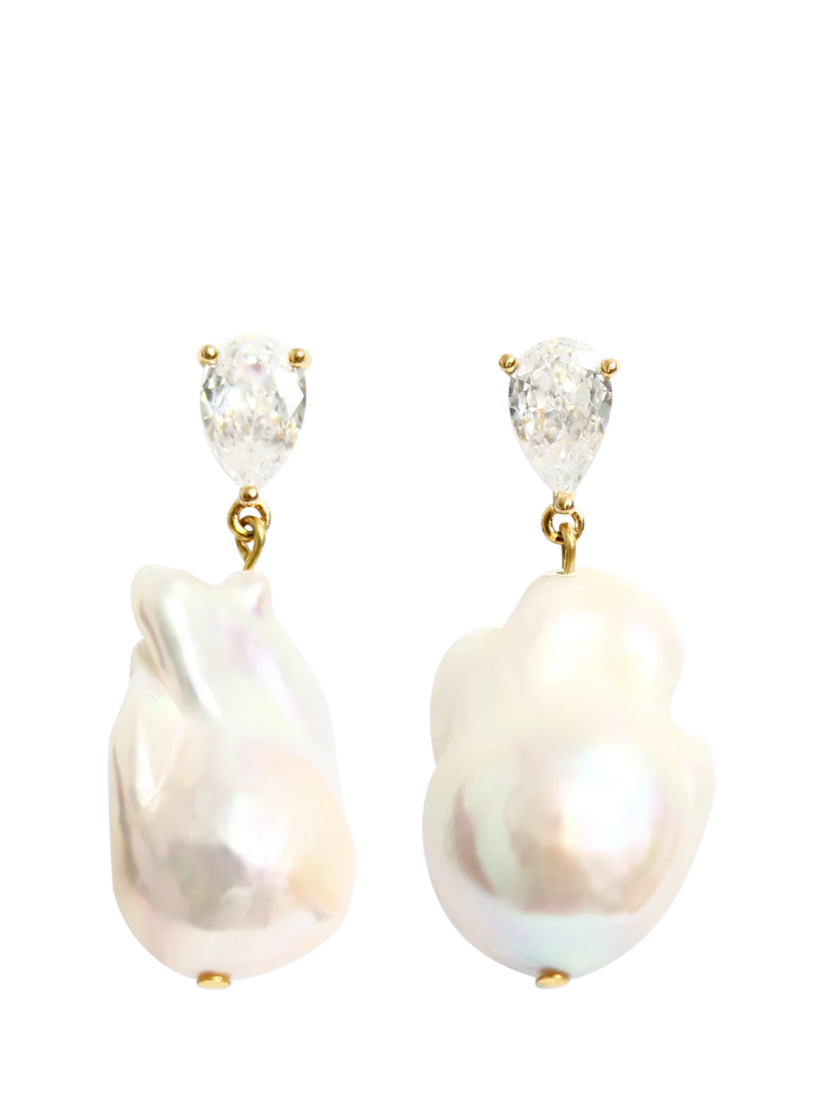 Product image 1 of 4, which shows By Alona Mimi Drop Earrings, Crystal/Pearl