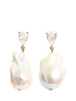 By Alona Mimi Drop Earrings, Crystal/Pearl, Crystal/Pearl