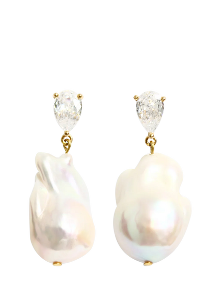 By Alona Mimi Drop Earrings, Crystal/Pearl, Crystal/Pearl