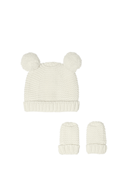 Katie Loxton Hat & Mittens Set, White, White