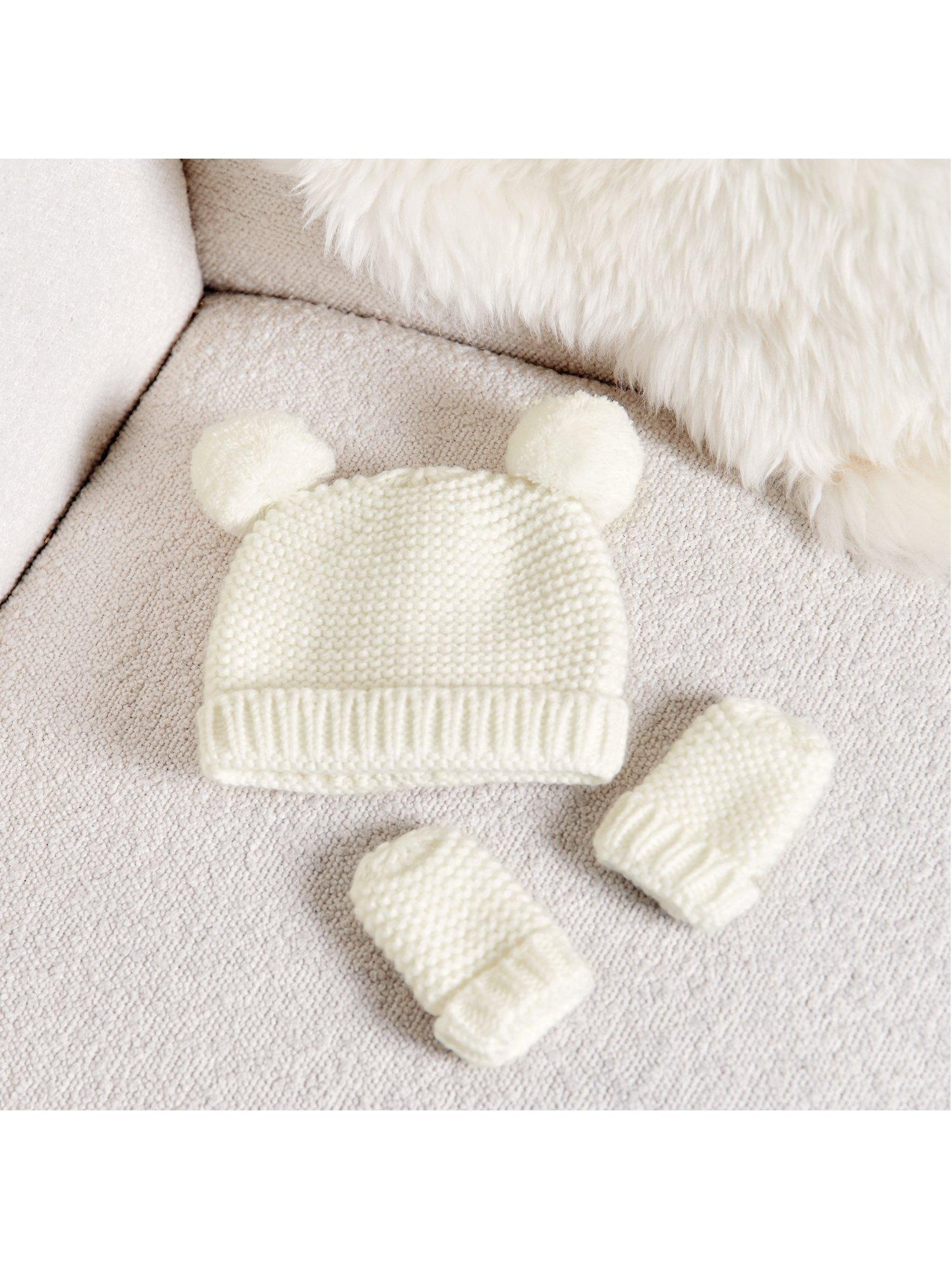Product image 4 of 5, which shows Katie Loxton Hat & Mittens Set, White