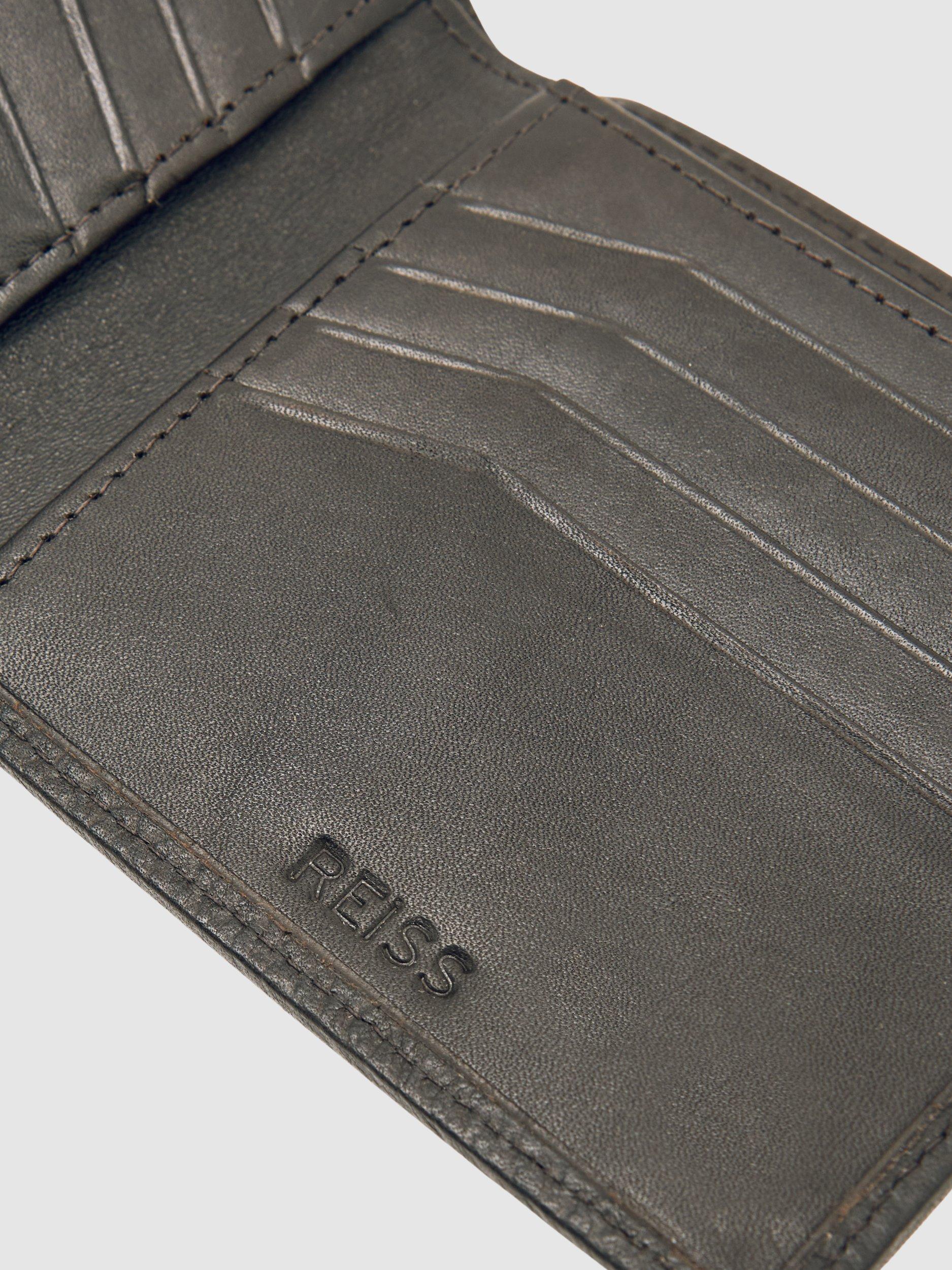 Product image 3 of 3, which shows Reiss Cabot Leather Wallet, Chocolate