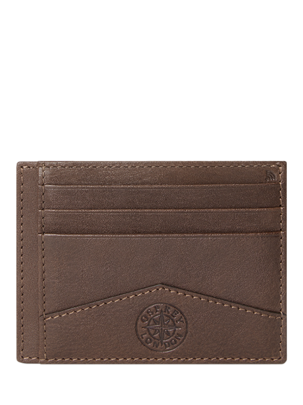 OSPREY LONDON Compass Leather Card Holder, Tan, Tan