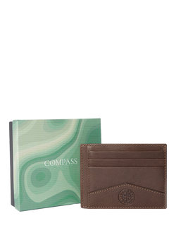 OSPREY LONDON Compass Leather Card Holder, Tan - view 2, Tan