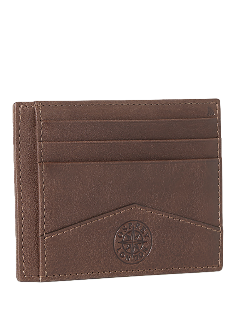 Product image 3 of 5, which shows OSPREY LONDON Compass Leather Card Holder, Tan