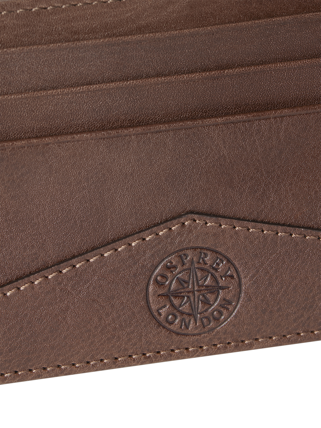Product image 4 of 5, which shows OSPREY LONDON Compass Leather Card Holder, Tan