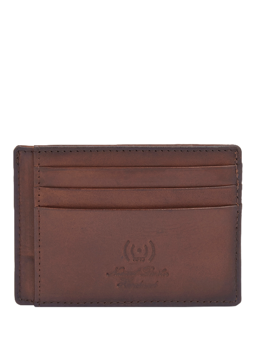 Product image 3 of 6, which shows OSPREY LONDON X Stitch Leather Card Slip, Chestnut