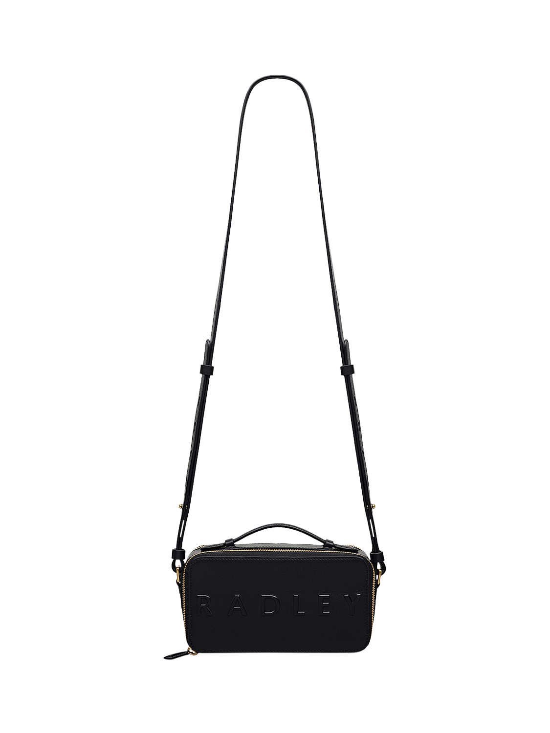 Product image 1 of 6, which shows Radley Calvert Road Leather Mini Camera Bag, Black