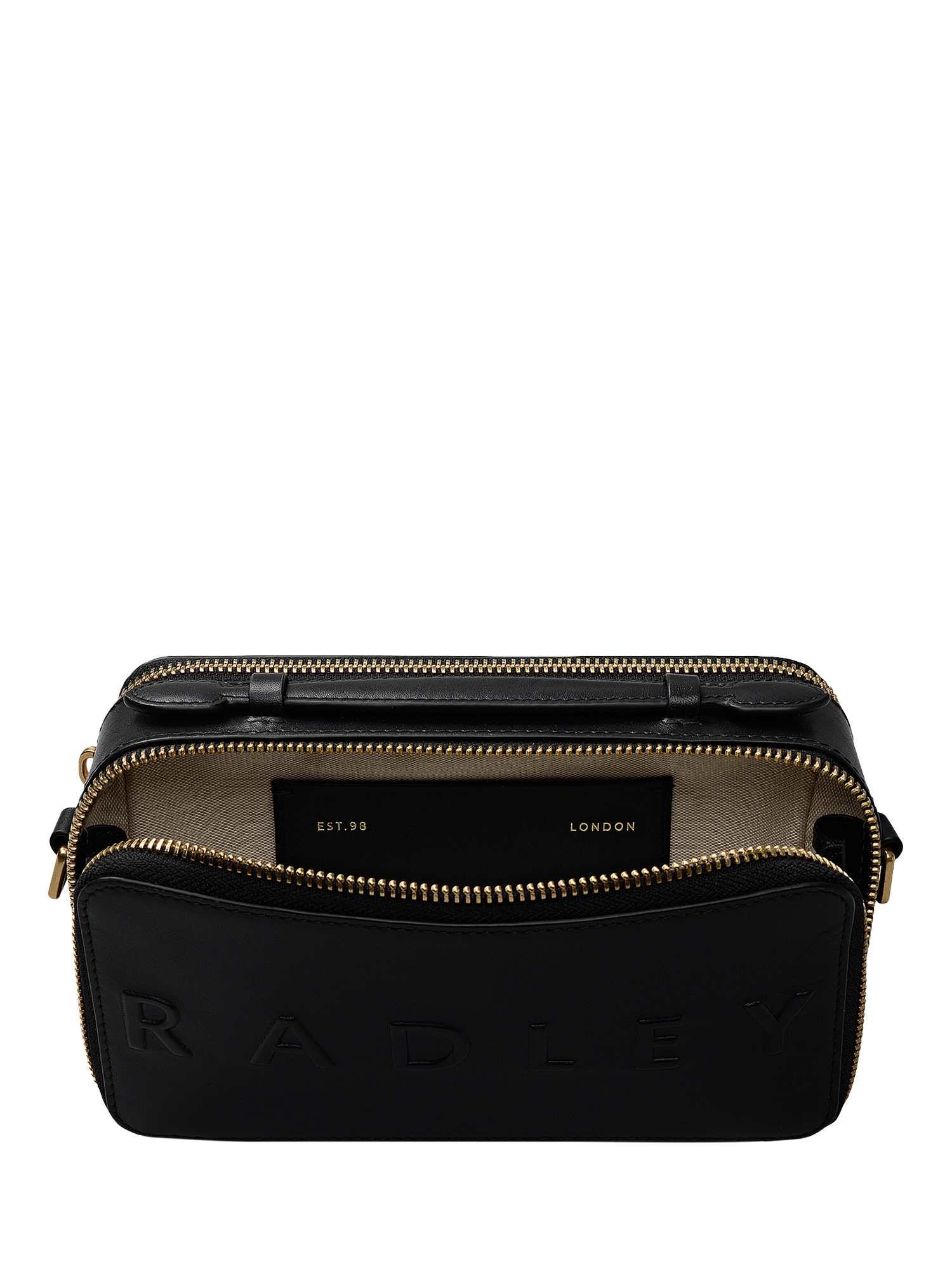 Product image 3 of 6, which shows Radley Calvert Road Leather Mini Camera Bag, Black