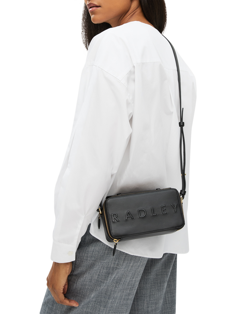 Product image 6 of 6, which shows Radley Calvert Road Leather Mini Camera Bag, Black