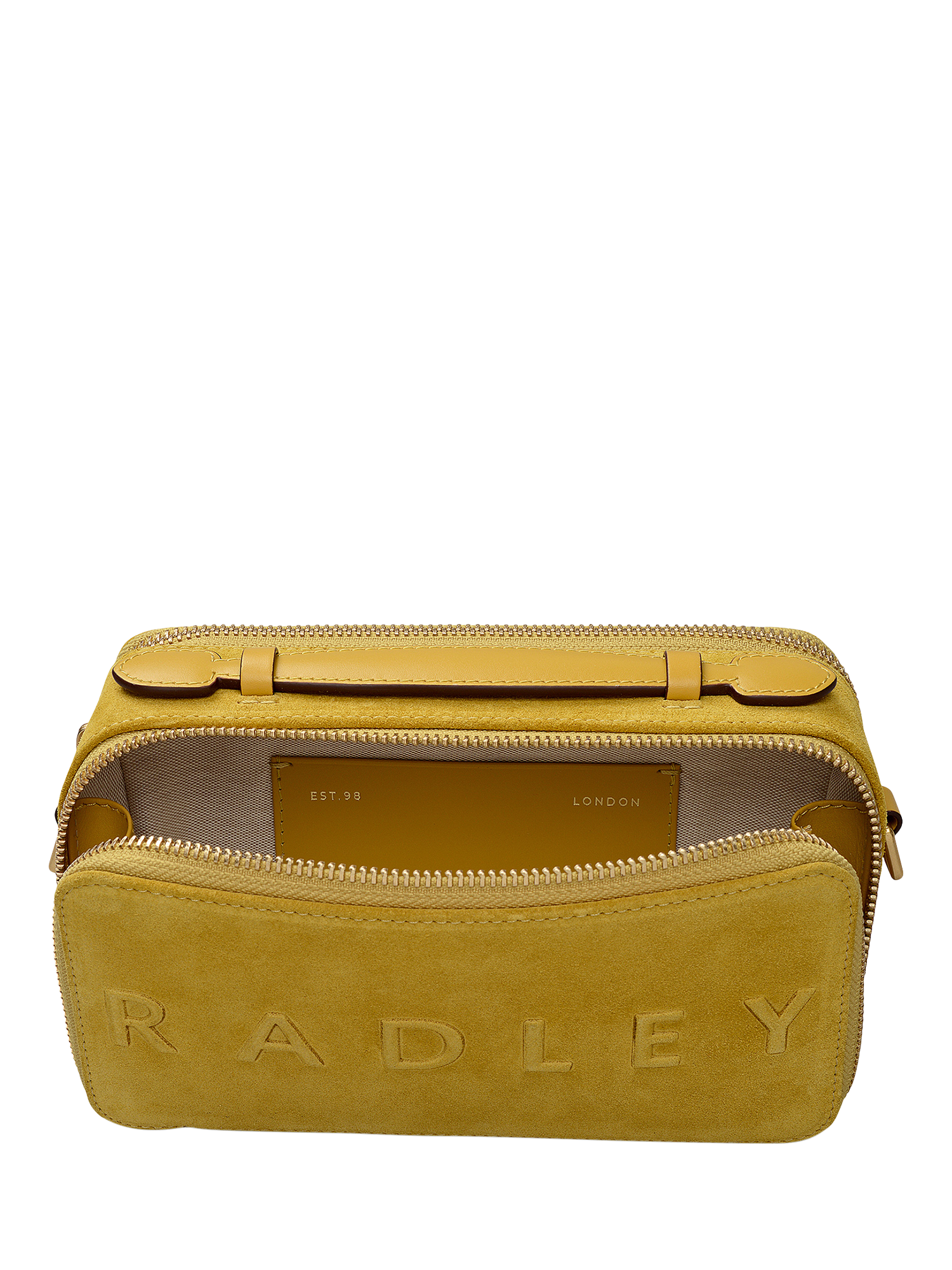 Product image 3 of 6, which shows Radley Calvert Road Leather Mini Camera Bag, Ochre