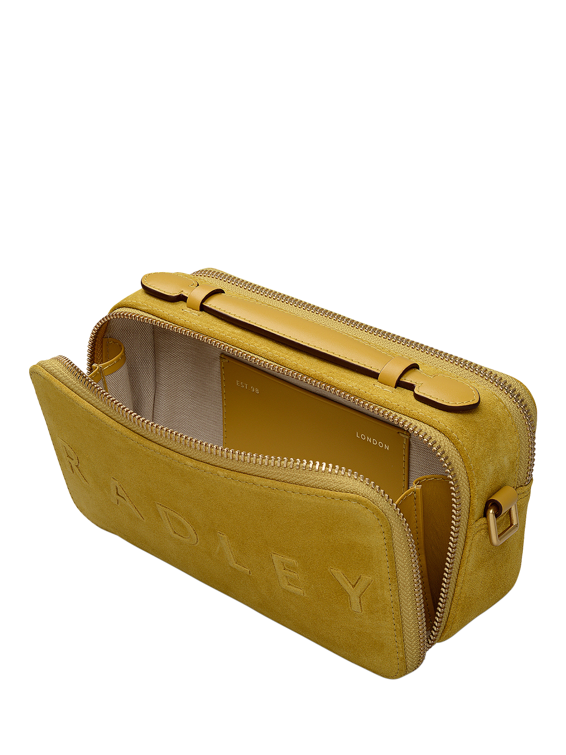 Product image 4 of 6, which shows Radley Calvert Road Leather Mini Camera Bag, Ochre