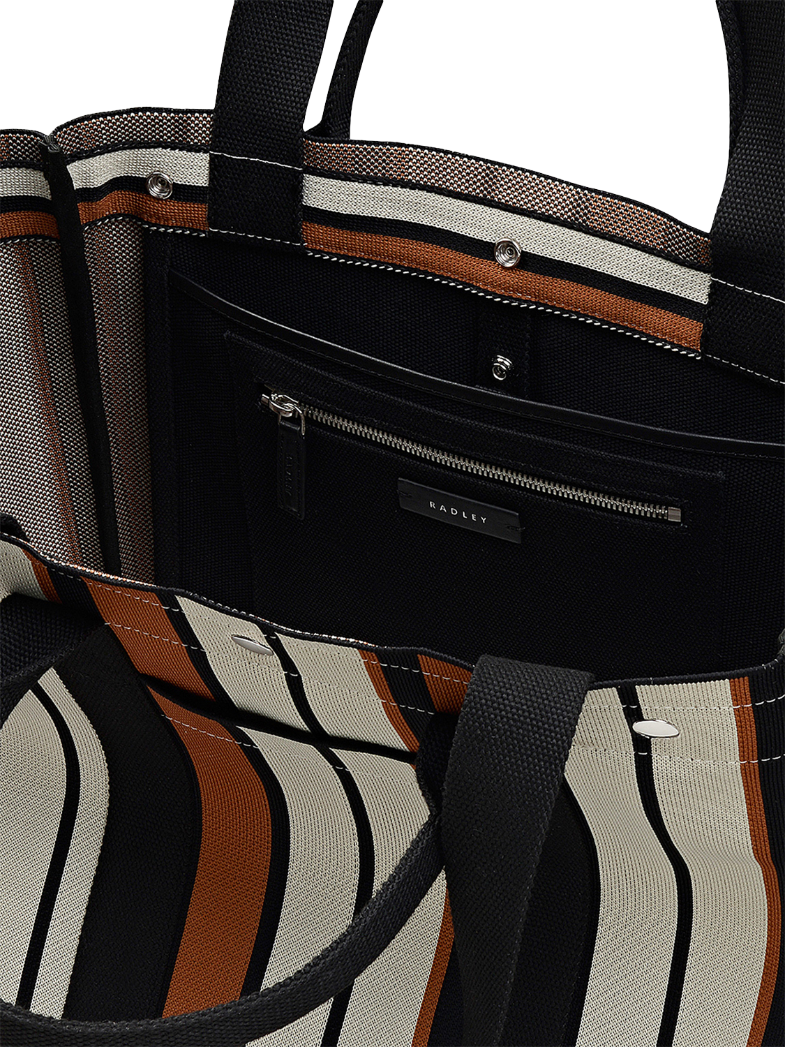 Radley Hadleigh Place Striped Large Open-Top Tote Bag, Snow