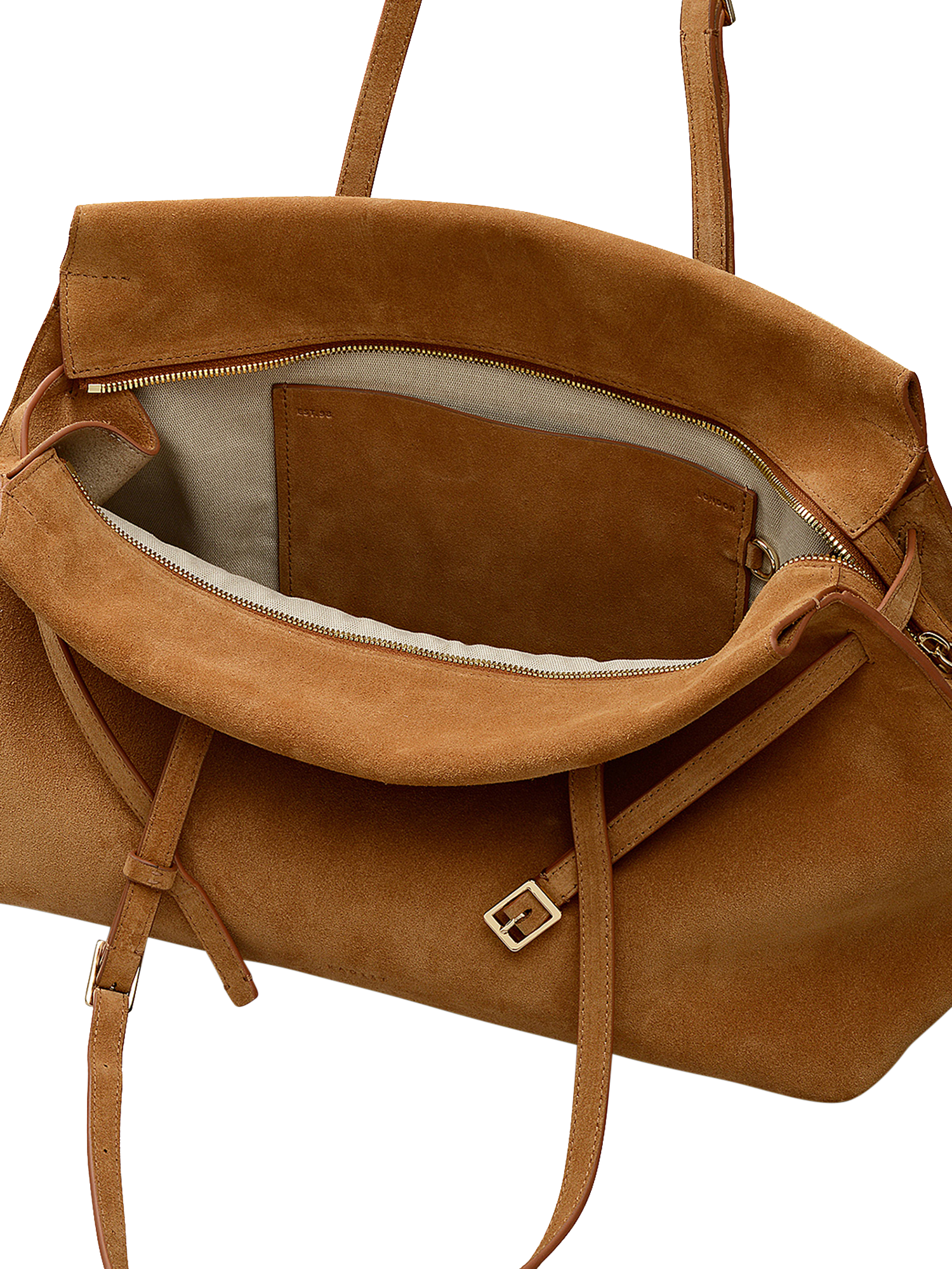 Product image 3 of 7, which shows Radley The Christina Suede Shoulder Bag, Toffee