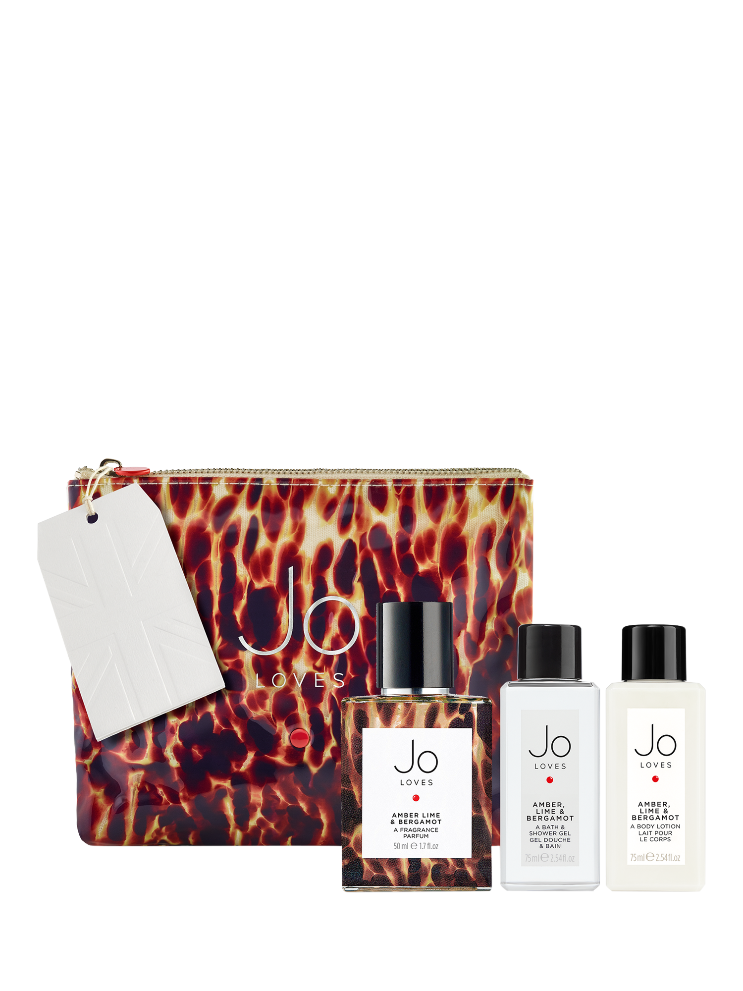 Product image 1 of 3, which shows Jo Loves A Luxury Travel Collection Amber, Lime & Bergamot Fragrance Gift Set