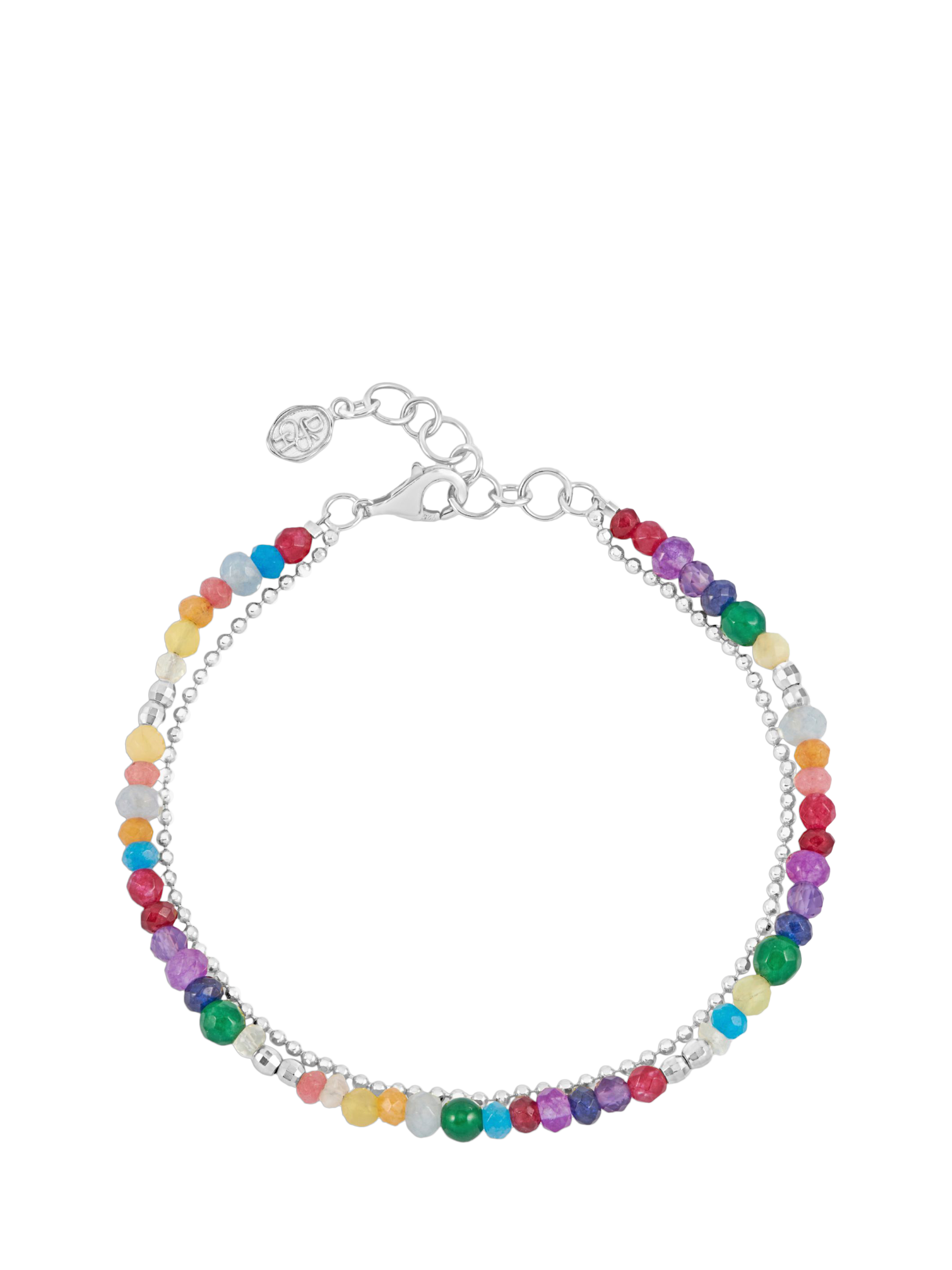 Product image 1 of 6, which shows Dower & Hall Tutti Frutti Orissa Bracelet, Silver/Multi