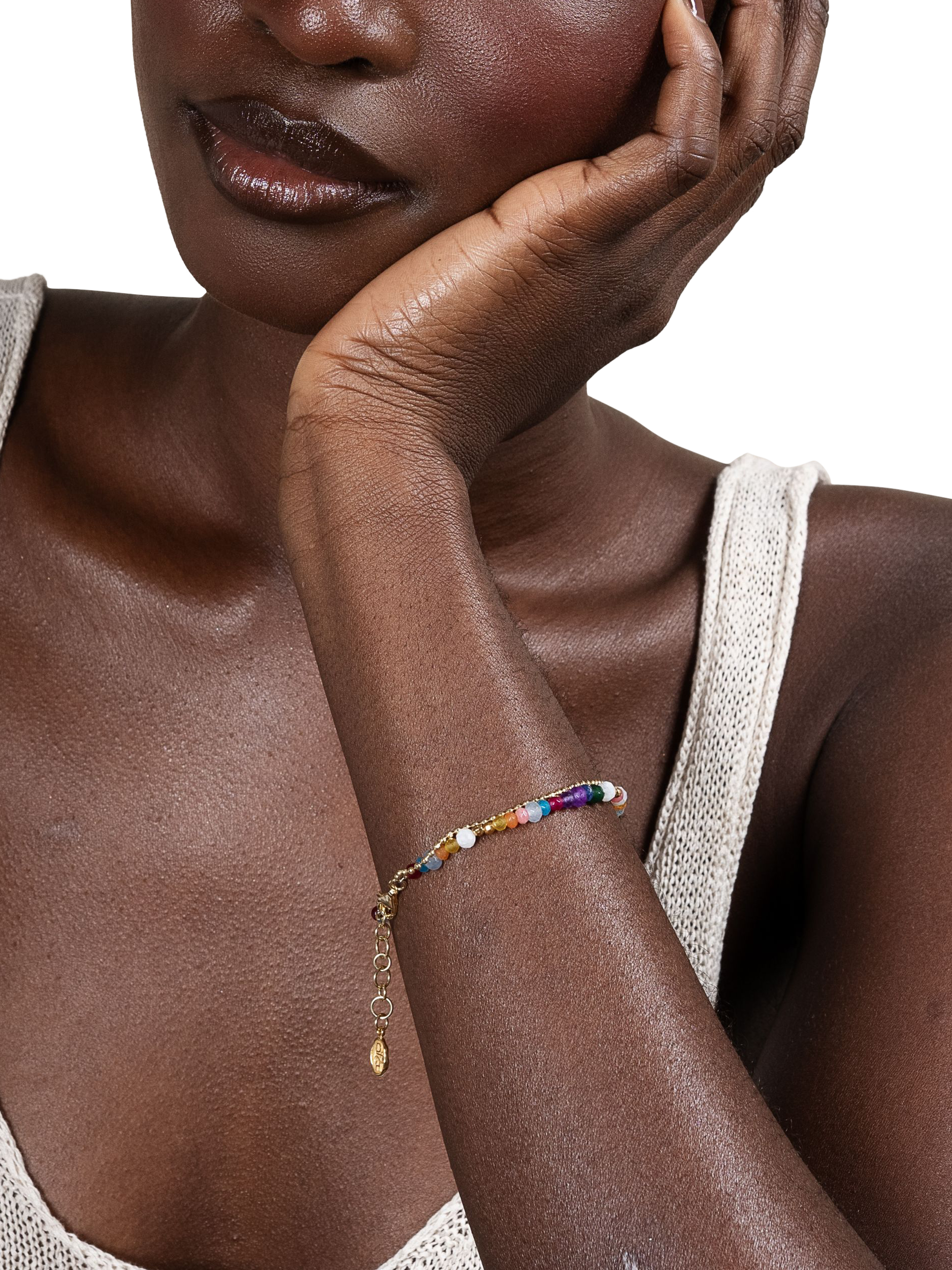 Product image 2 of 7, which shows Dower & Hall Tutti Frutti Orissa Bracelet, Gold