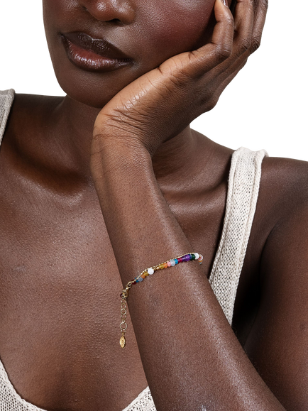 Dower & Hall Tutti Frutti Orissa Bracelet, Gold - view 2, Gold/Multi