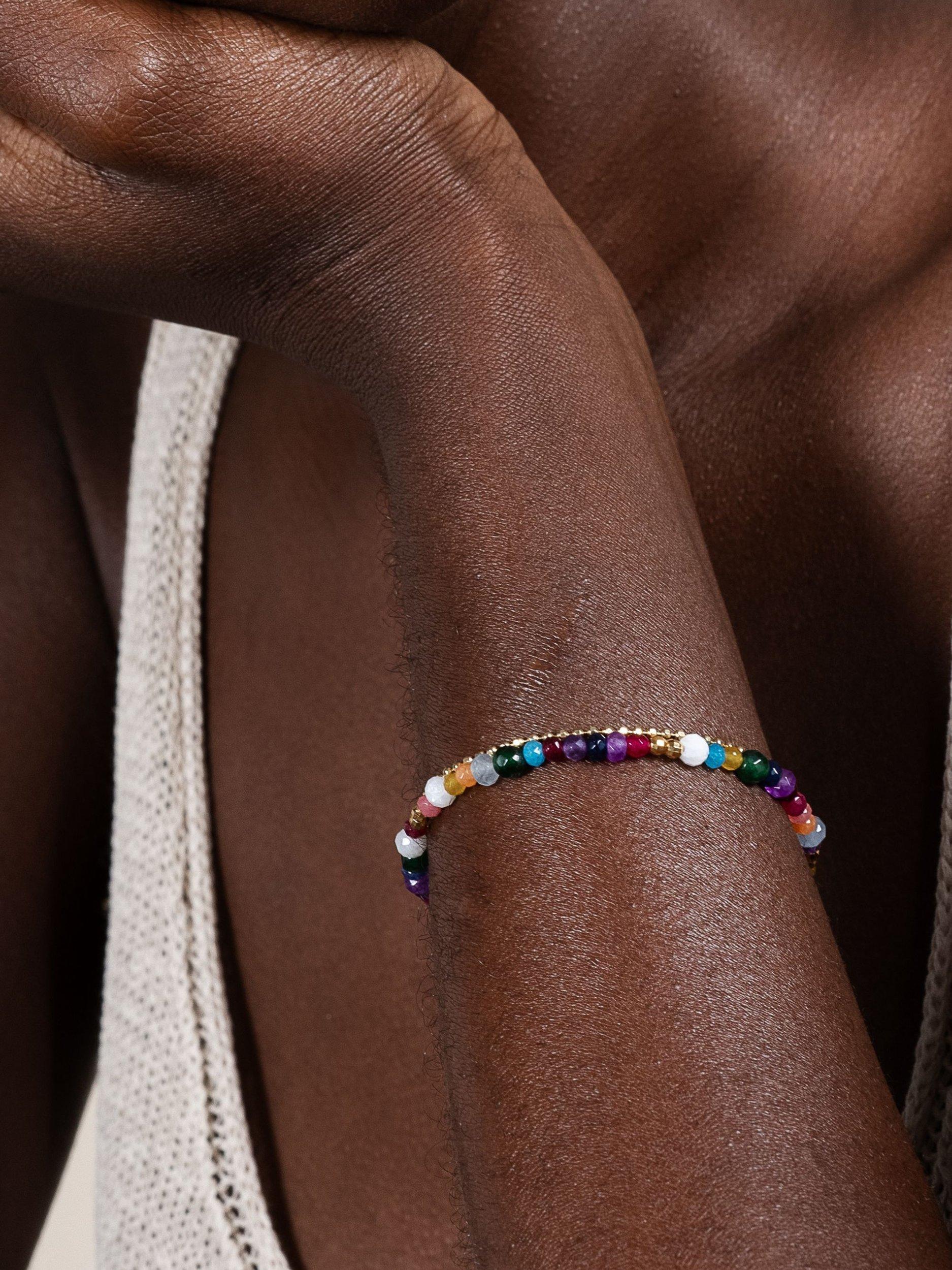 Product image 7 of 7, which shows Dower & Hall Tutti Frutti Orissa Bracelet, Gold