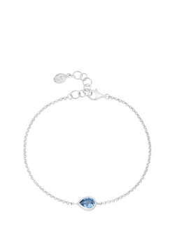 Dower & Hall Chain Gem Bracelet, Silver/Blue Topaz