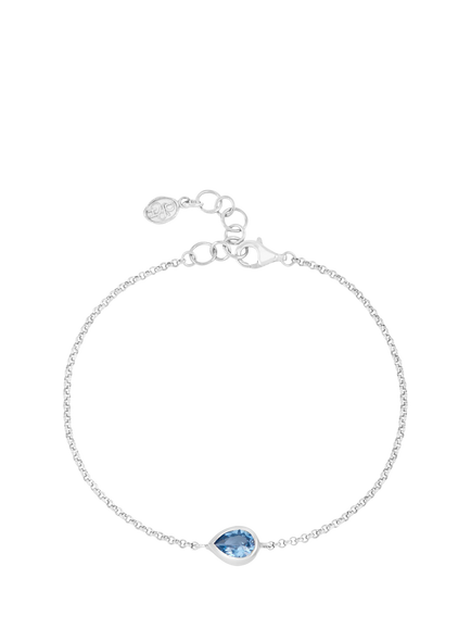 Dower & Hall Chain Gem Bracelet, Silver/Blue Topaz