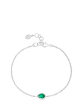 Dower & Hall Chain Gem Bracelet, Silver/Green Garnet
