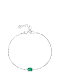 Dower & Hall Chain Gem Bracelet, Silver/Green Garnet