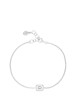 Dower & Hall Chain Octagon Gem Bracelet, White Topaz, Silver