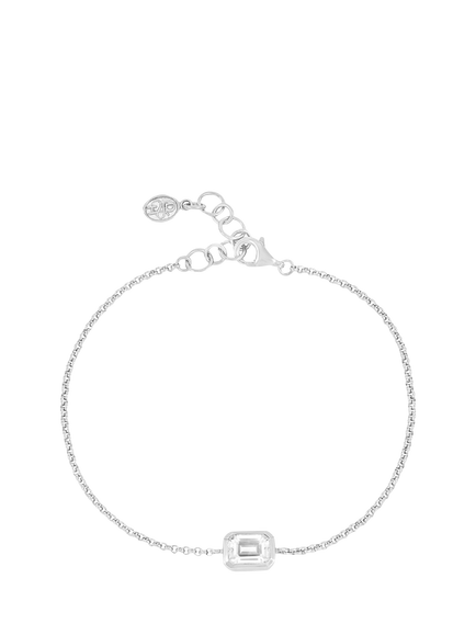 Dower & Hall Chain Octagon Gem Bracelet, White Topaz, Silver