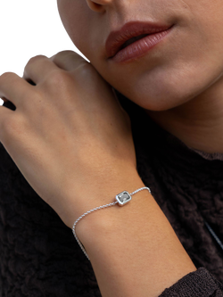 Dower & Hall Chain Octagon Gem Bracelet, White Topaz - view 2, Silver