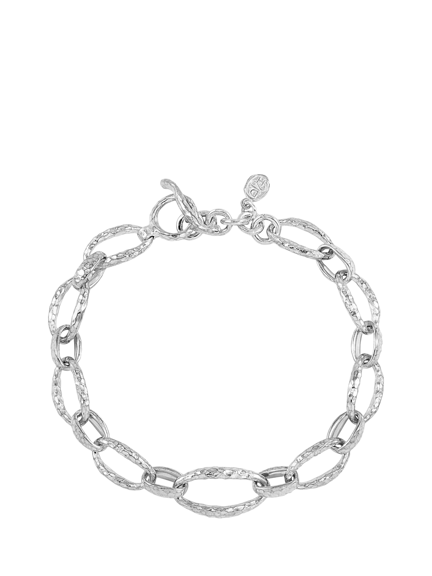 Product image 1 of 5, which shows Dower & Hall Men's Chunky Oval Link Bracelet, Silver