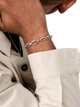 Dower & Hall Men's Chunky Oval Link Bracelet, Silver
