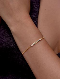 Dower & Hall Multi Stone Chain Bracelet, Gold/Multi - view 2, Gold/Multi