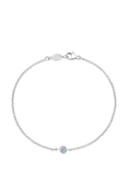 Dower & Hall True Aquamarine Dewdrop Chain Bracelet, Silver