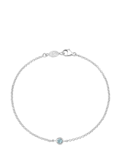 Dower & Hall True Aquamarine Dewdrop Chain Bracelet, Silver, Silver