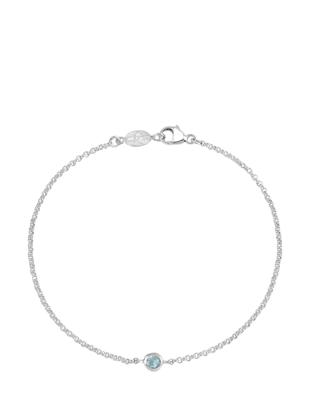 Dower & Hall True Aquamarine Dewdrop Chain Bracelet, Silver, Silver