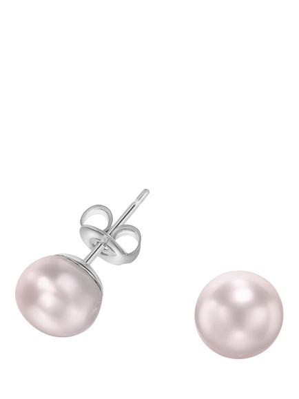 Dower & Hall 8mm Freshwater Pearl Stud Earrings, Silver, Silver/Pink