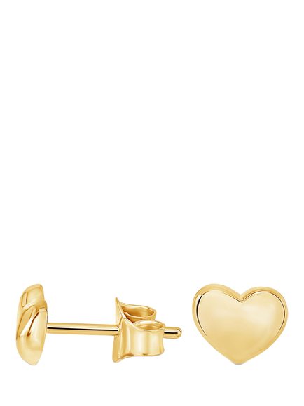 Dower & Hall Mini Puff Heart Stud Earrings, Gold