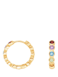 Dower & Hall Rainbow Gem Huggie Hoop Earrings, Gold/Multi