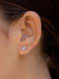 Dower & Hall 3mm Aquamarine Dewdrop Stud Earrings, Silver/Blue