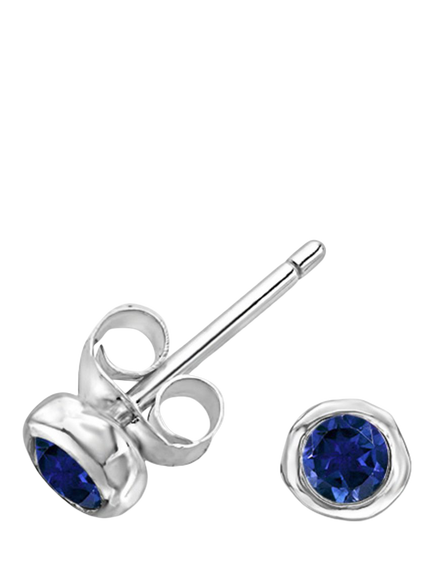 Dower & Hall Sterling Silver 3mm Dewdrop Stud Earrings, Blue Sapphire