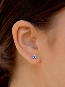 Dower & Hall Dewdrop Sapphire Stud Earrings, Silver/Blue - view 2, Silver/Blue