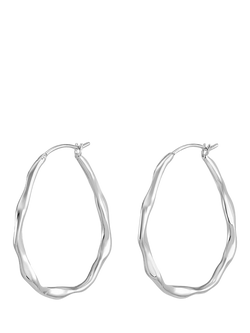 Dower & Hall Large Oval Waterfall Earrings, Silver