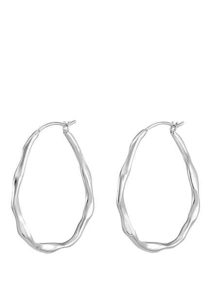 Dower & Hall Large Oval Waterfall Earrings, Silver