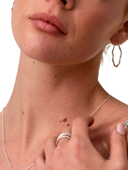Dower & Hall Large Oval Waterfall Earrings - view 2, Silver