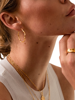 Dower & Hall Large Oval Waterfall Earrings - view 2, Gold